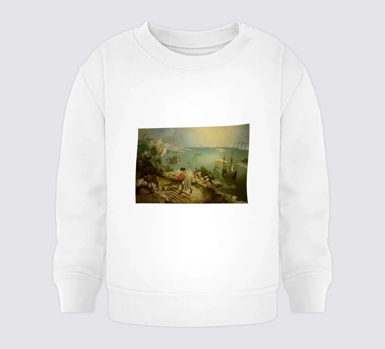 Pieter Bruegel il Vecchio -Paesaggio con la caduta di Icaro felpa neonato da Timeless Artworks