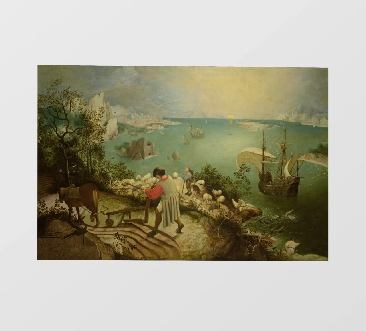 Pieter Bruegel il Vecchio -Paesaggio con la caduta di Icaro telo in pvc da Timeless Artworks