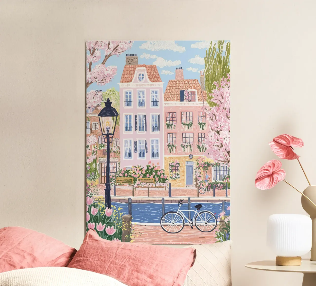 Poster Amsterdam, Paesi Bassi in primavera, stampa floreale d'arte poster da Gaia