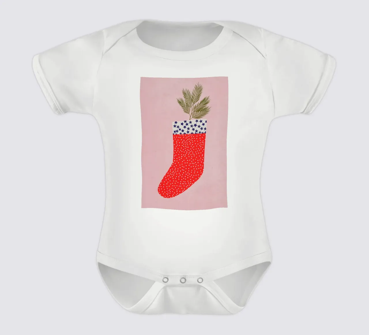 Christmas Sock short-sleeve baby romper by Kind of Style
