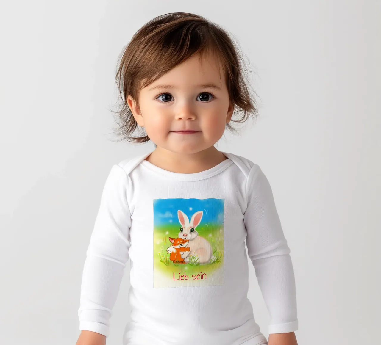 Lieb sein long-sleeve baby romper by Happy 😃 Art 🎨 by Christine Schnoell