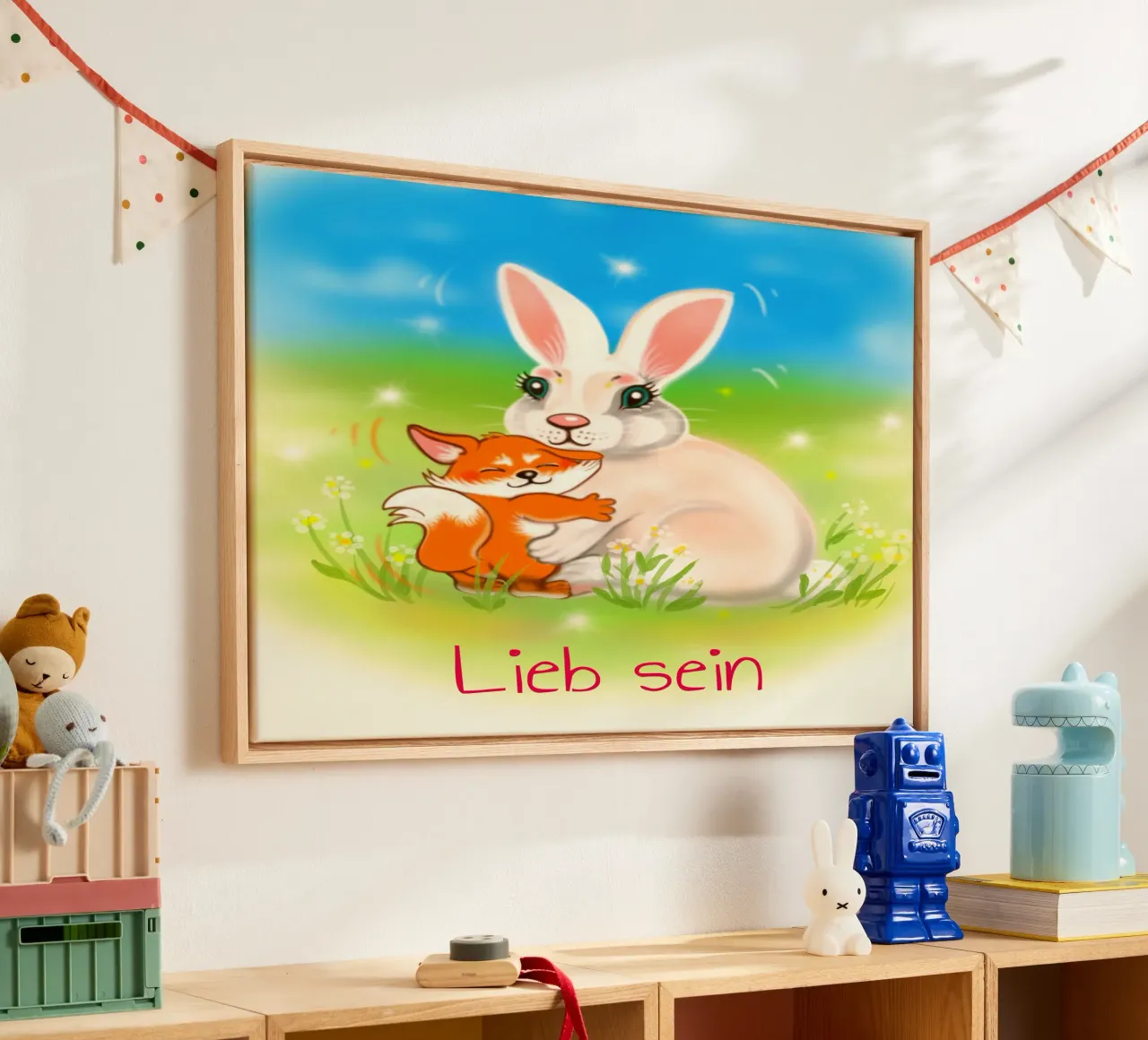 Lieb sein tela con Cornice a cassetta da Happy 😃 Art 🎨 by Christine Schnoell
