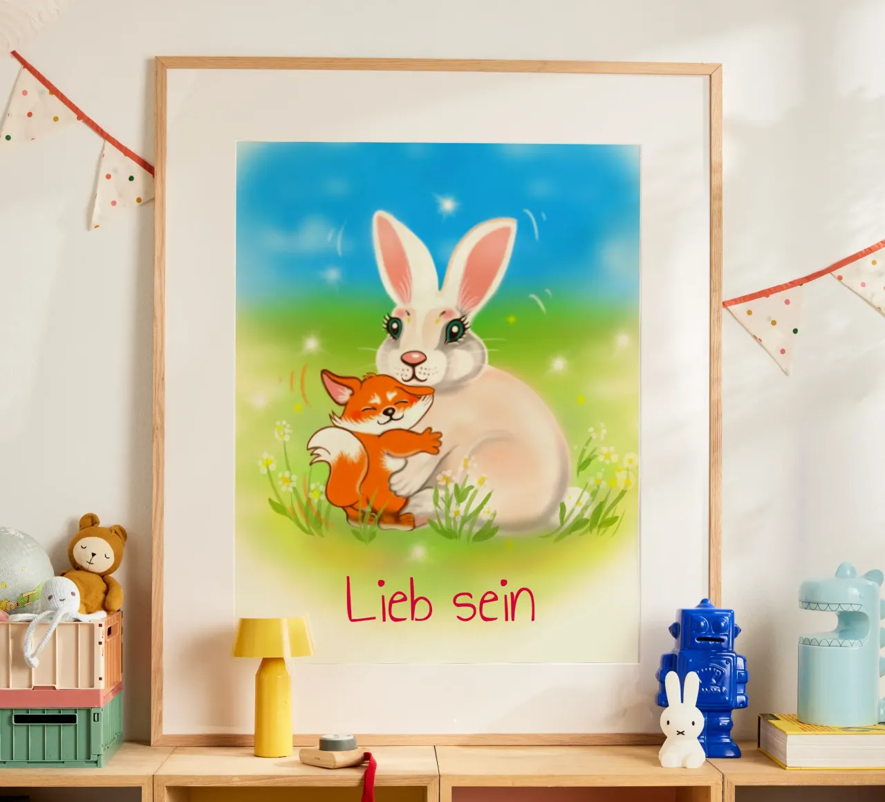 Lieb sein poster by Happy 😃 Art 🎨 by Christine Schnoell