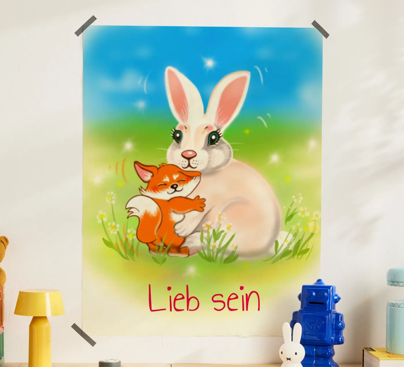 Lieb sein poster by Happy 😃 Art 🎨 by Christine Schnoell