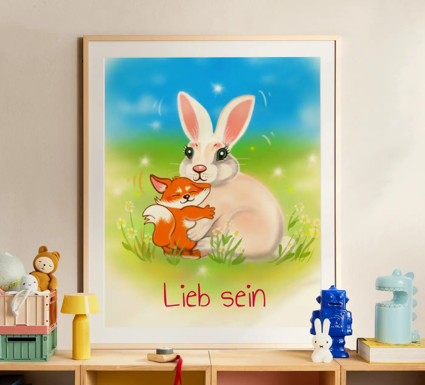 Lieb sein poster by Happy 😃 Art 🎨 by Christine Schnoell
