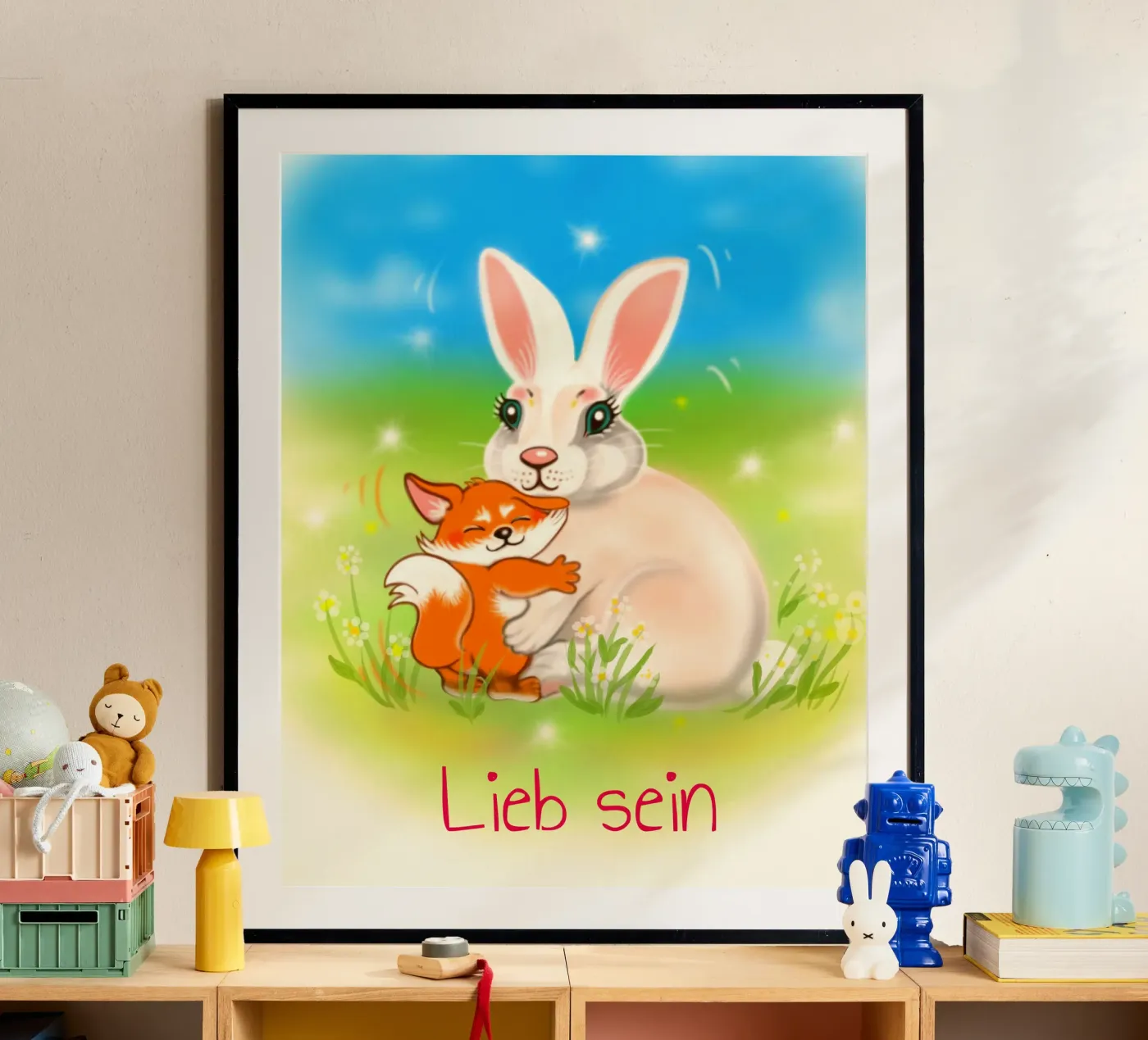 Lieb sein poster by Happy 😃 Art 🎨 by Christine Schnoell