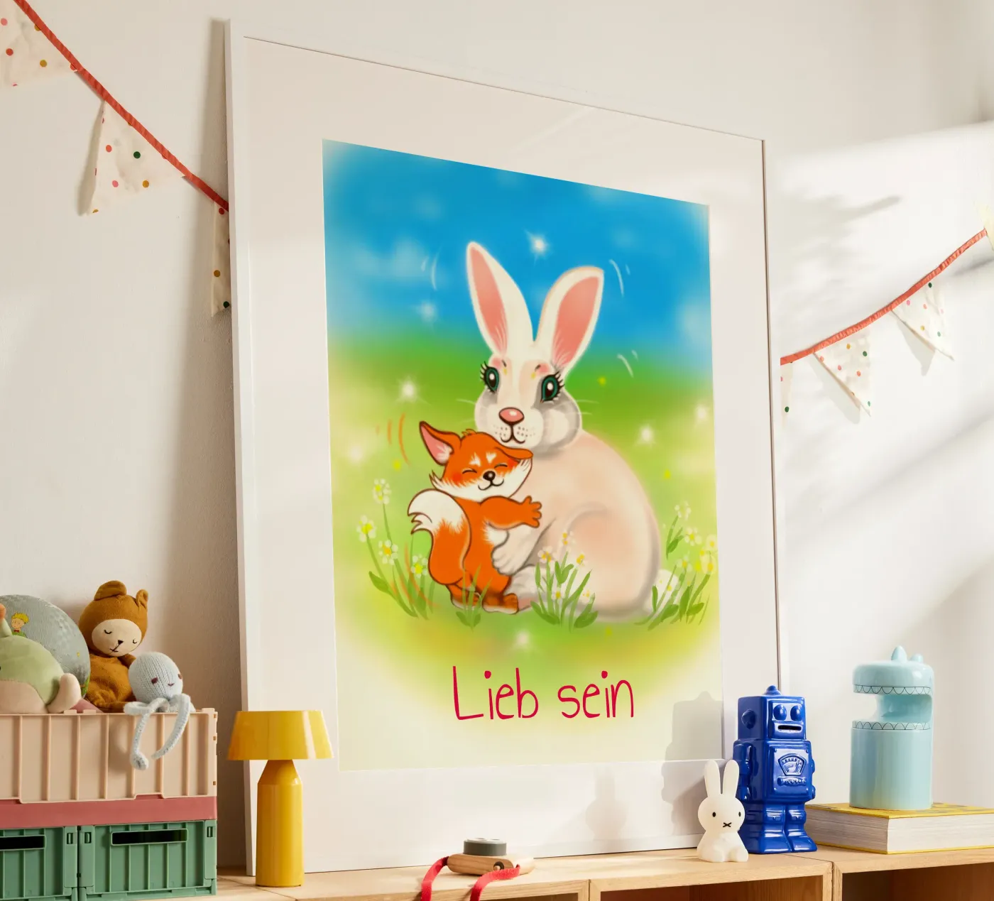 Lieb sein poster by Happy 😃 Art 🎨 by Christine Schnoell