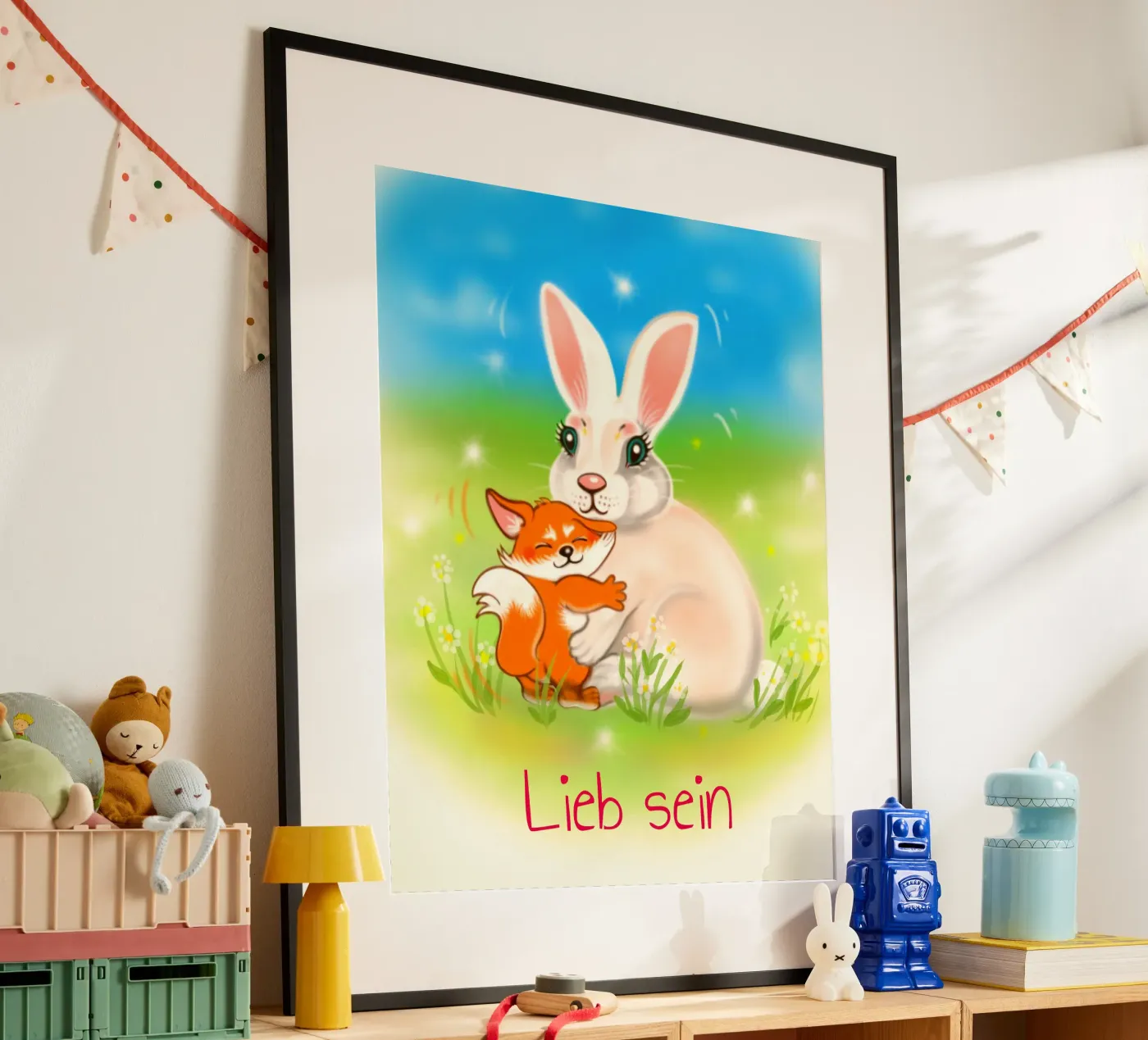 Lieb sein poster by Happy 😃 Art 🎨 by Christine Schnoell