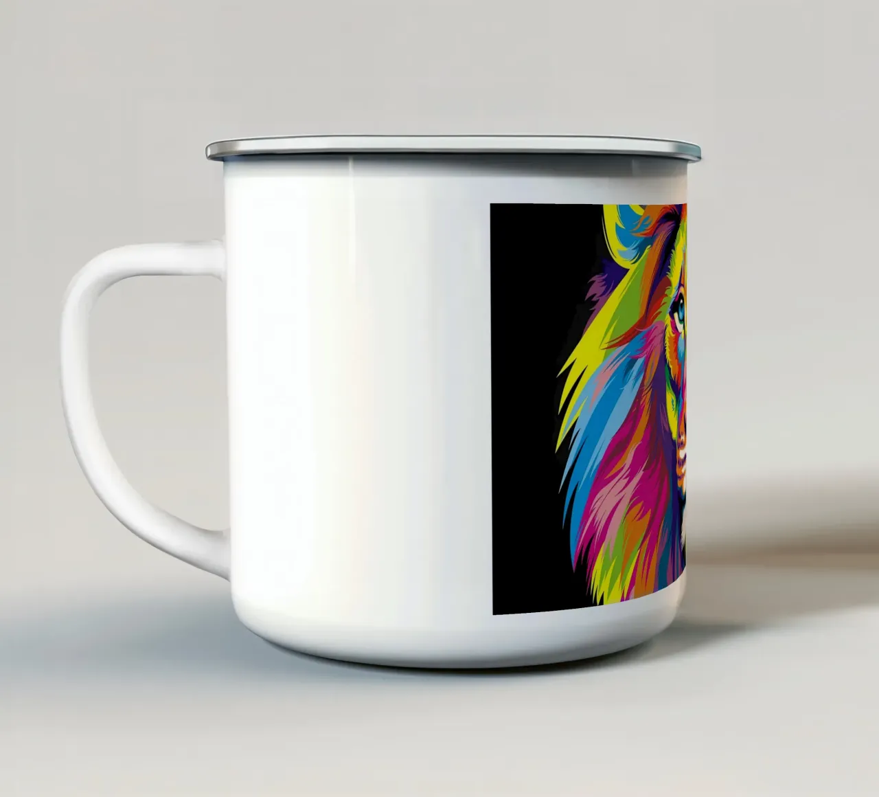 Animal poster 150 enamel mug by Korrie Lane