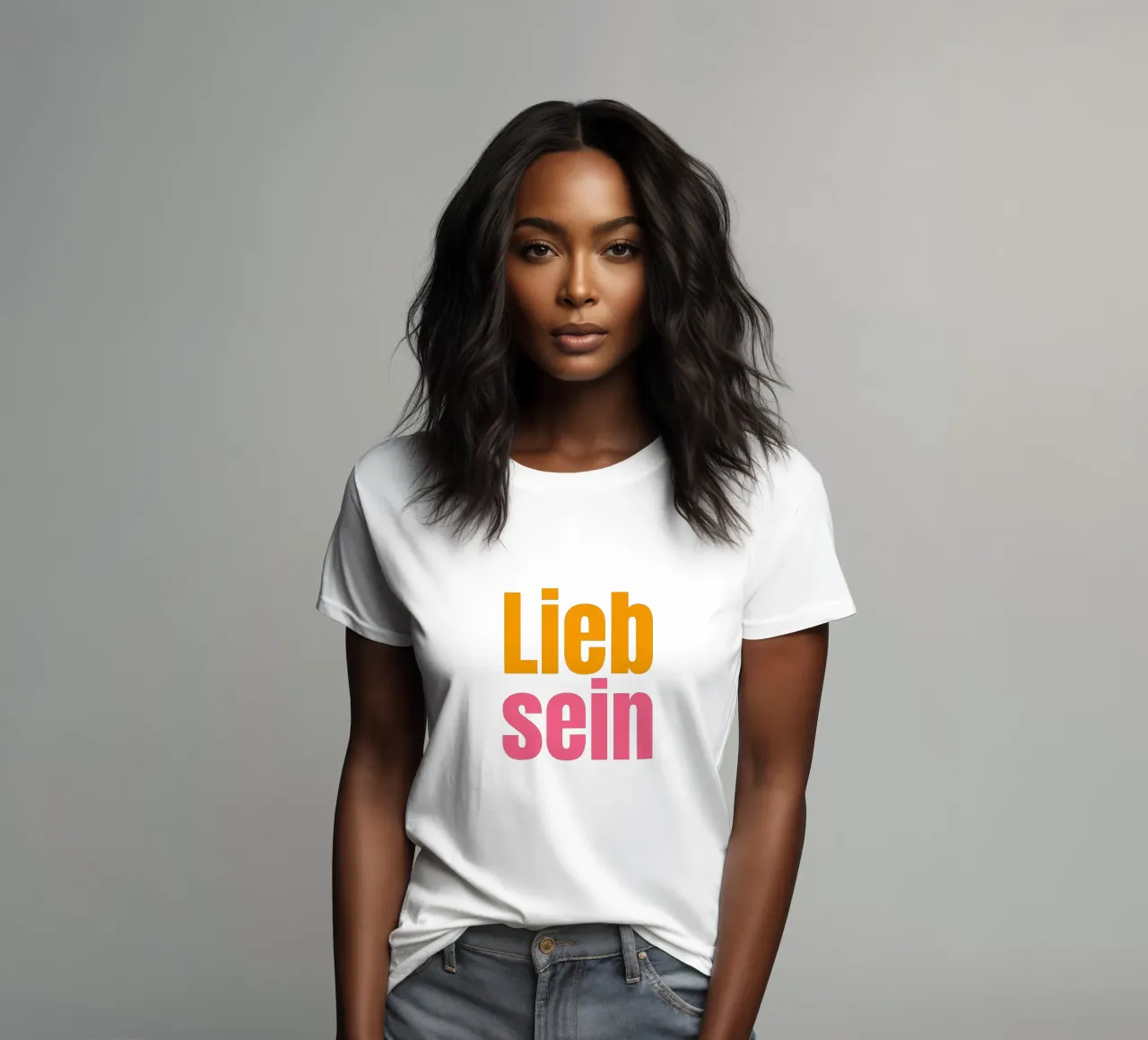 Lieb sein women's fitted t-shirt by Happy 😃 Art 🎨 by Christine Schnoell