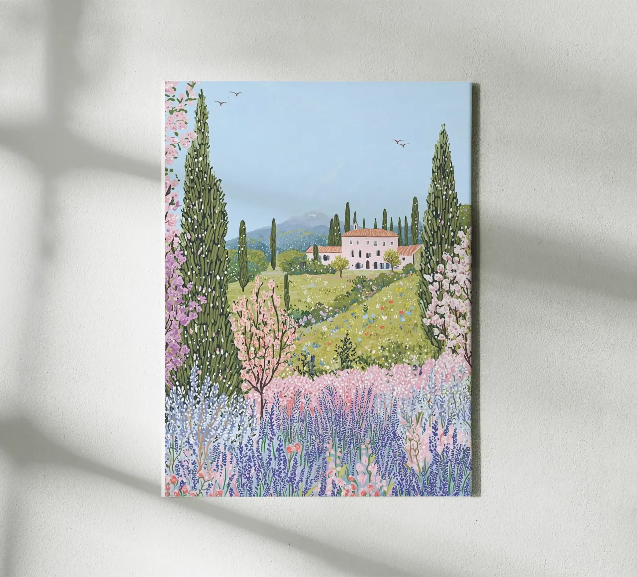 Provence Frankrijk, Reisposter, Mooie Bloemen Muurkunst canvas met Baklijst van Gaia