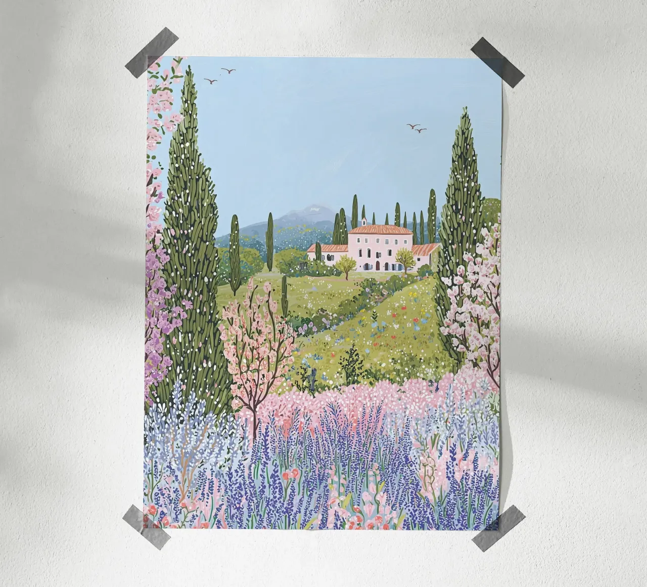 Provenza, Francia, poster di viaggio, arte da parete con fiori poster da Gaia