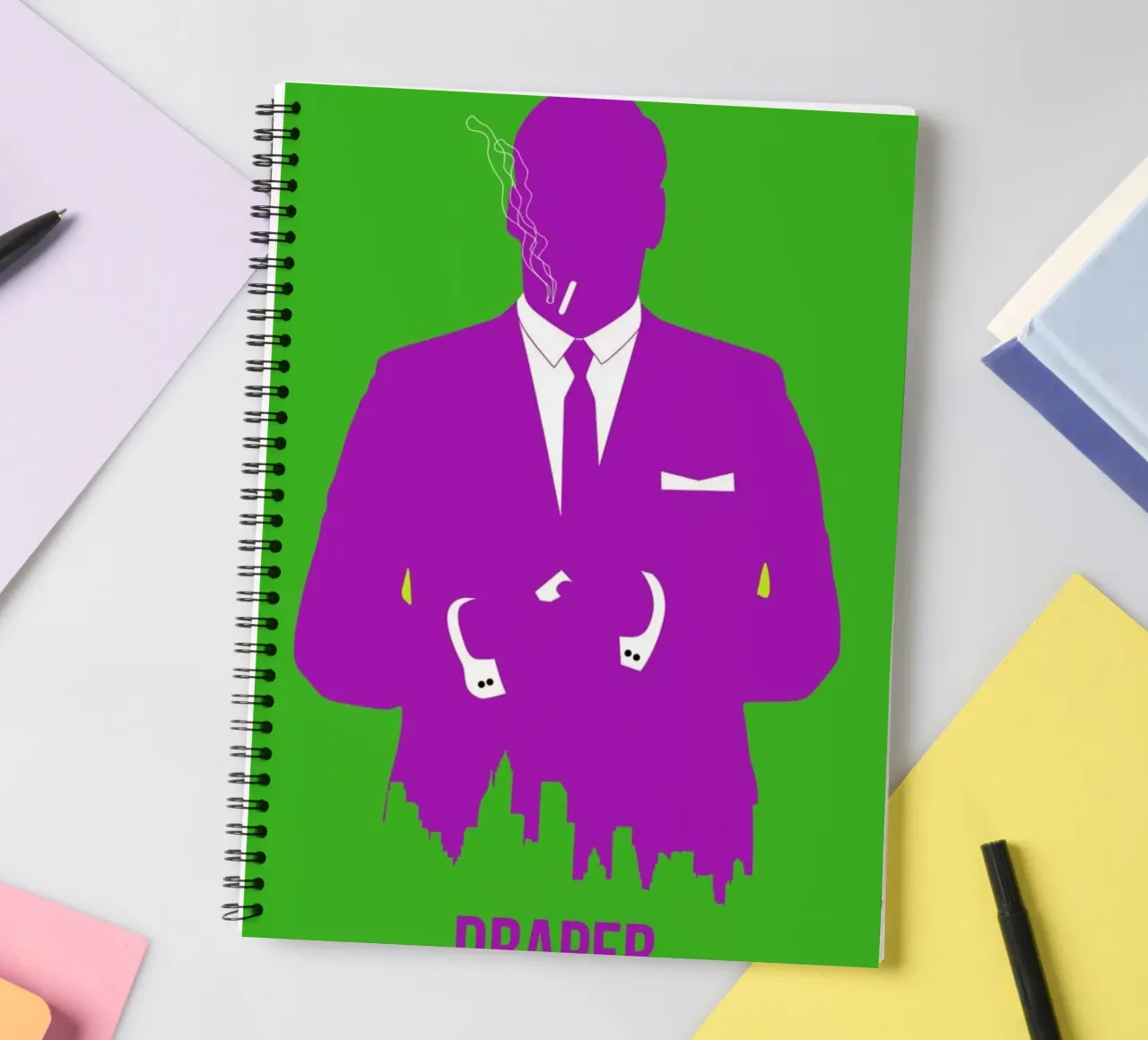 Draper Poster 1 spiral notebook by Naxart