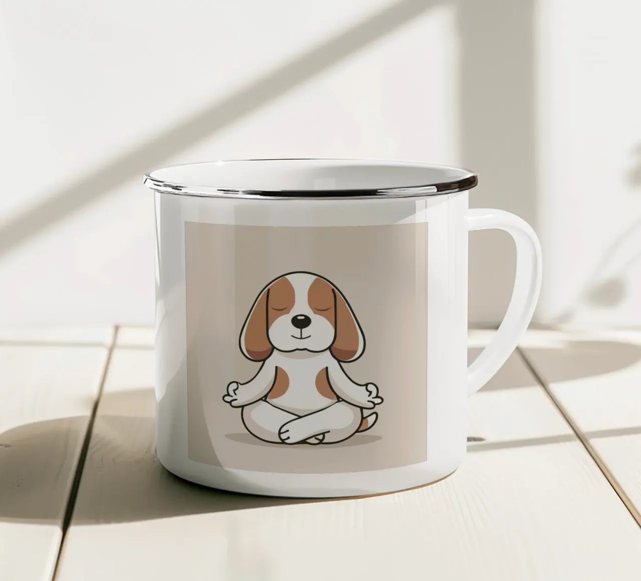 Beagle in meditazione - Calma e consapevolezza tazza in smalto da namosh