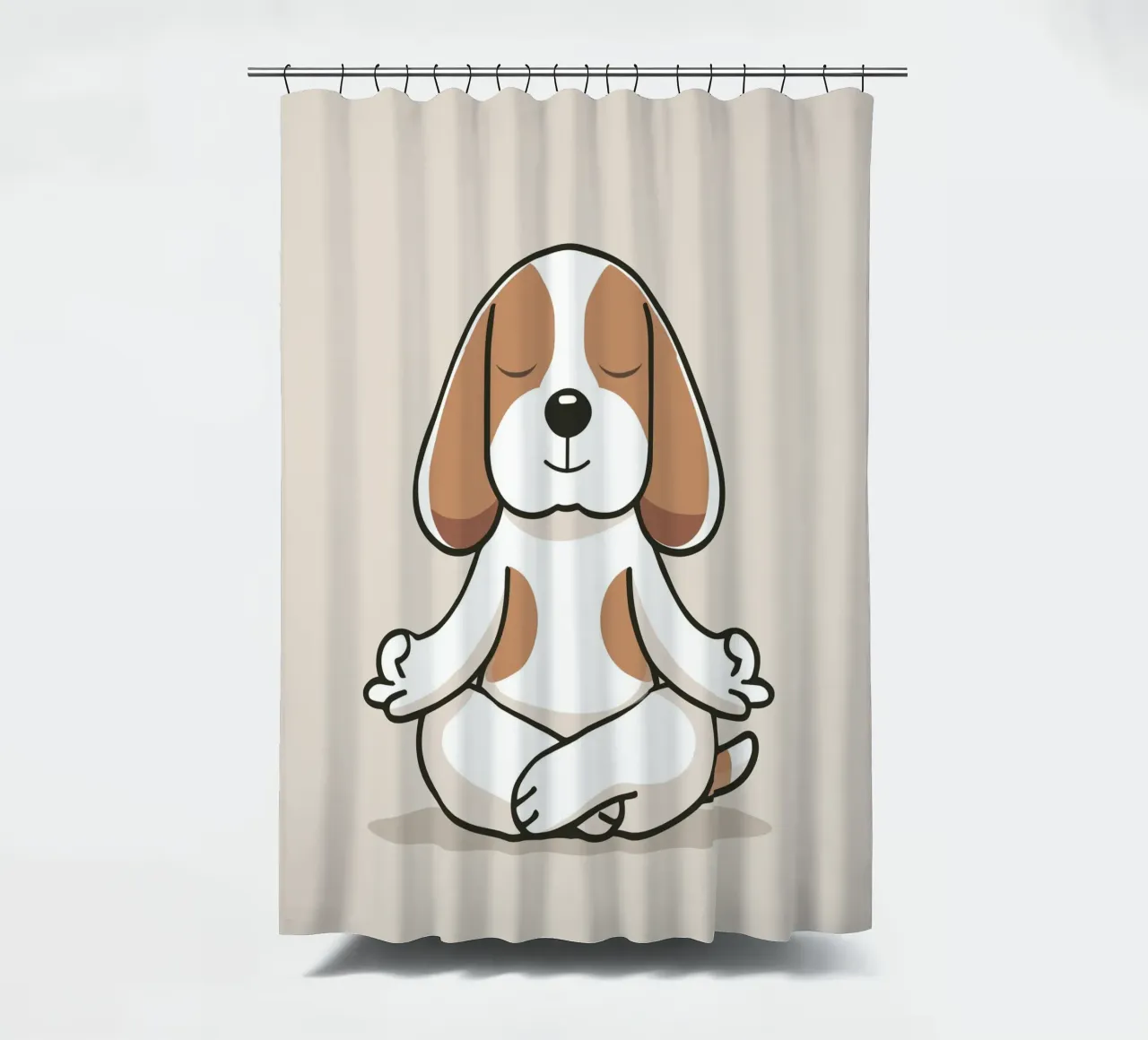 Meditierender Beagle – Ruhe & Achtsamkeit Duschvorhang von namosh