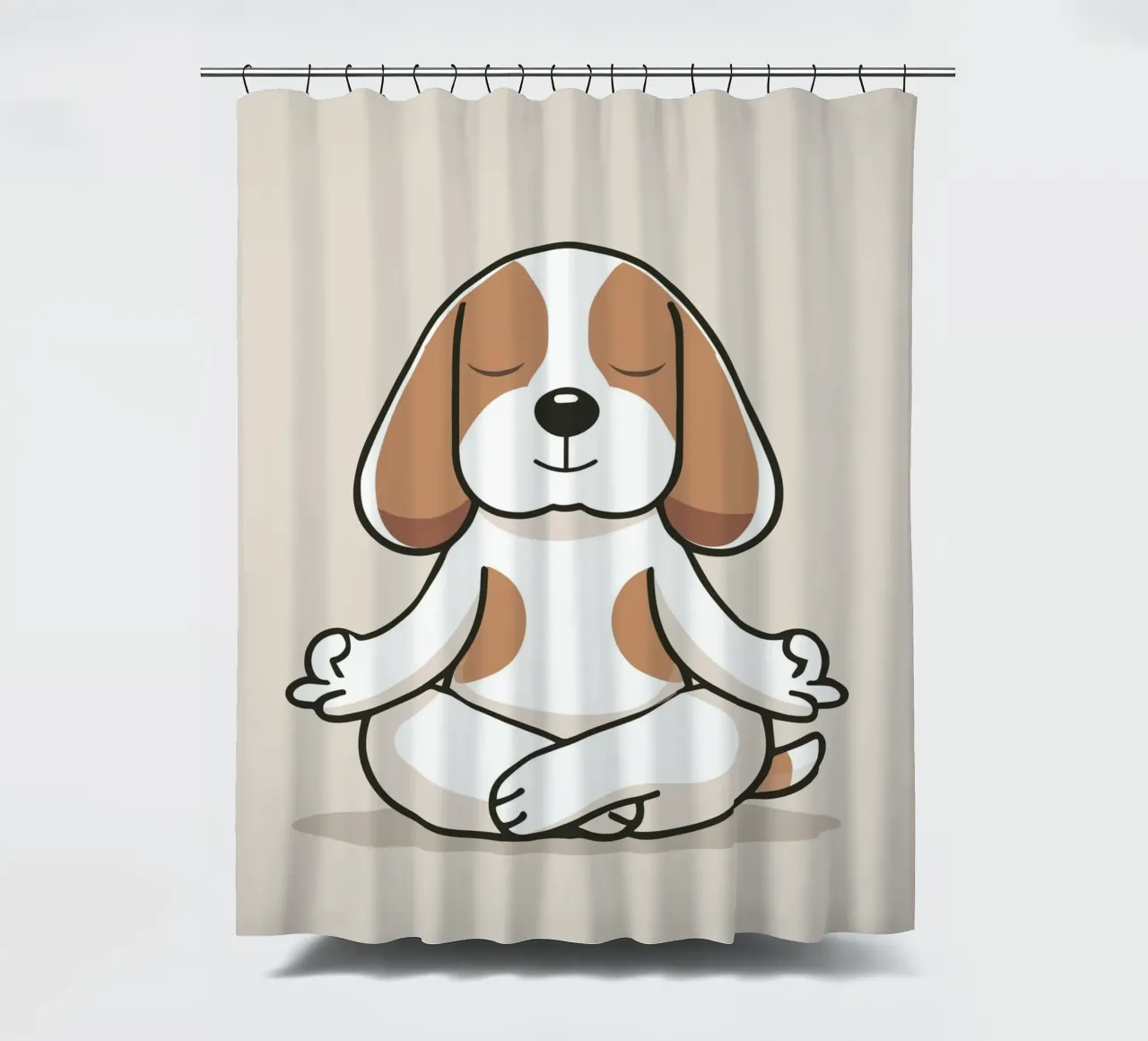 Meditierender Beagle – Ruhe & Achtsamkeit Duschvorhang von namosh