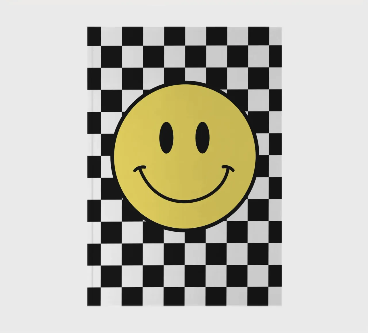 Smiley black & white Checkerboard Pattern notebook by Paigaam Studio