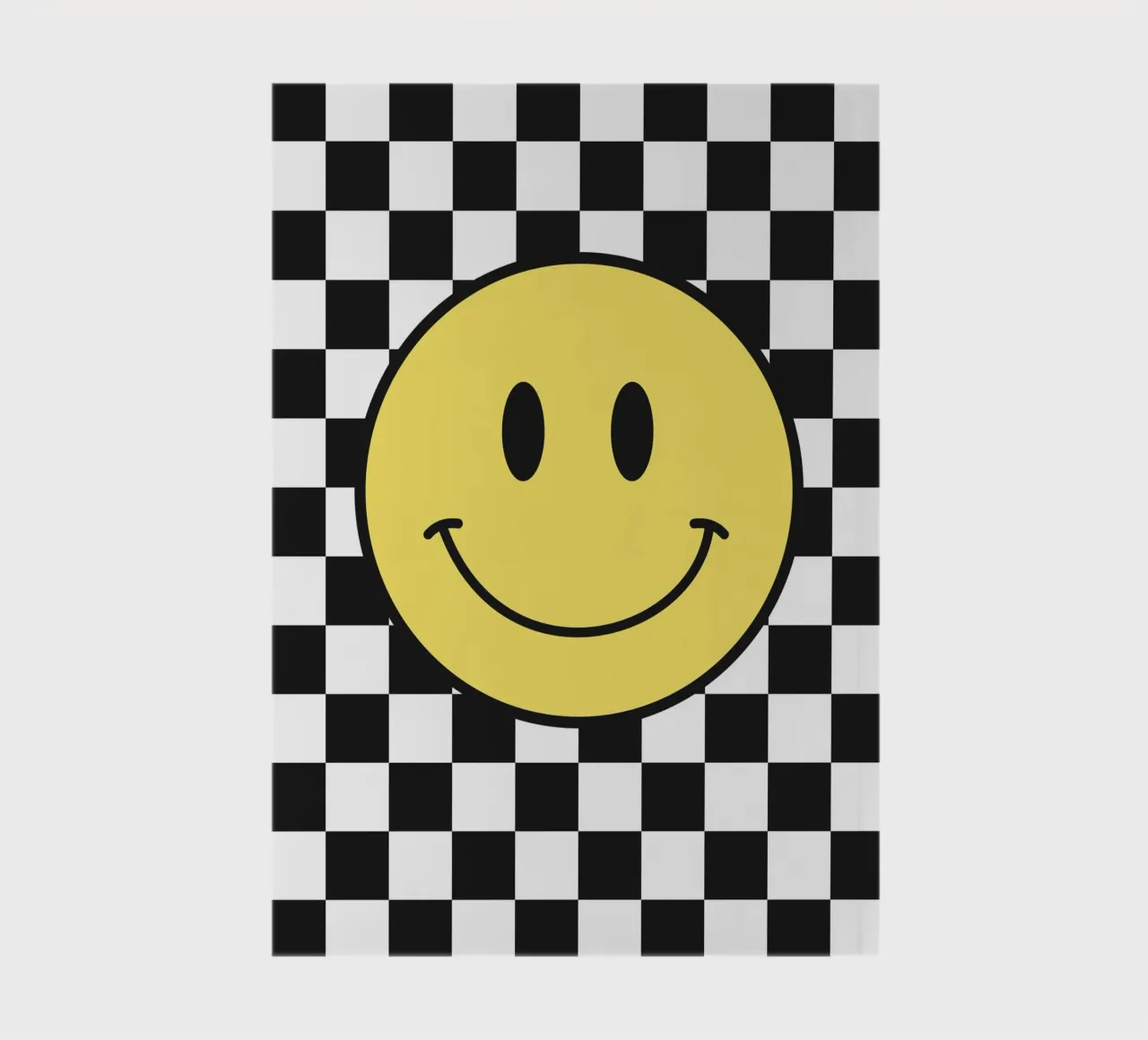 Smiley black & white Checkerboard Pattern notebook by Paigaam Studio