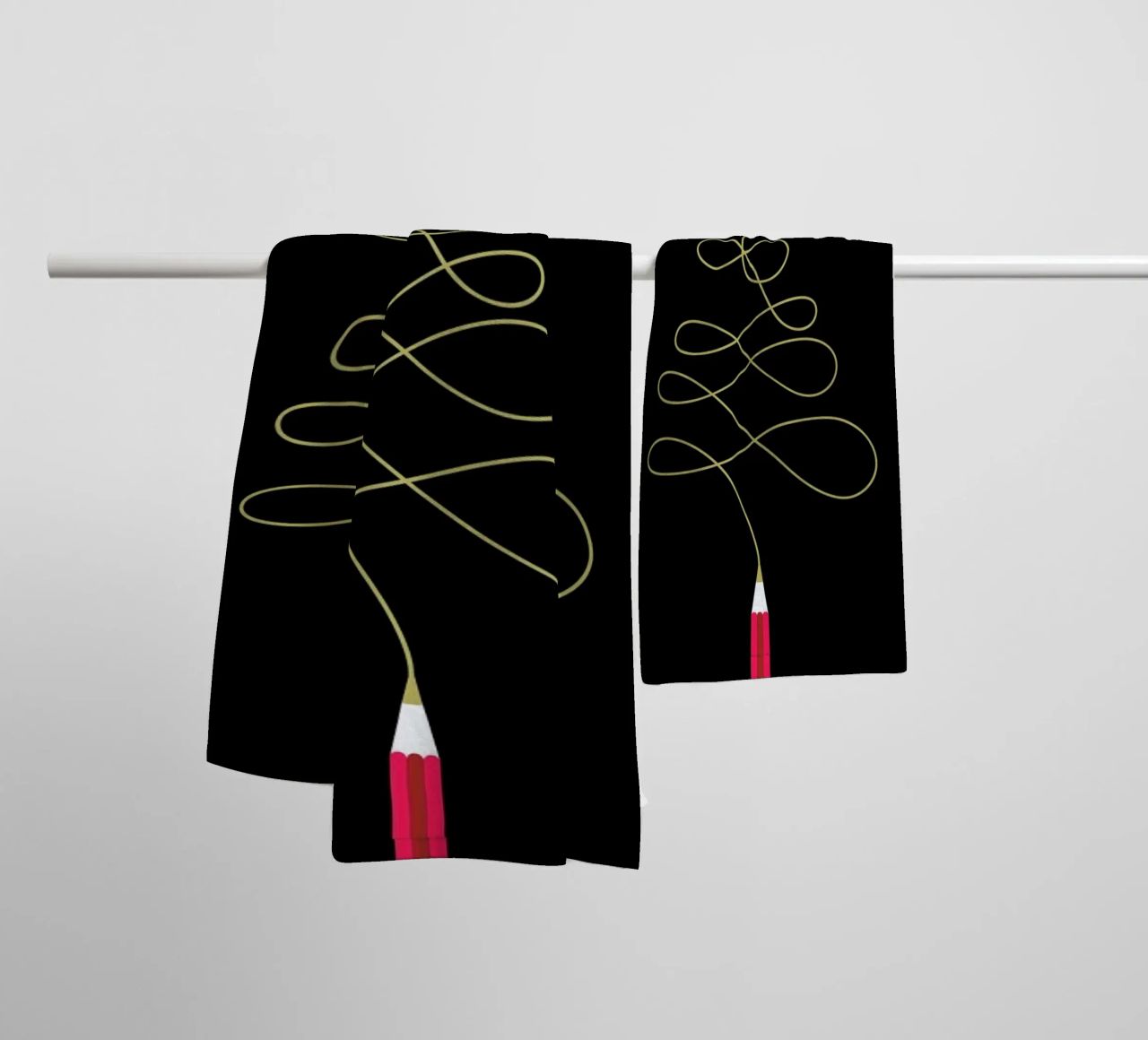 Pencil Tree towel by Doozal