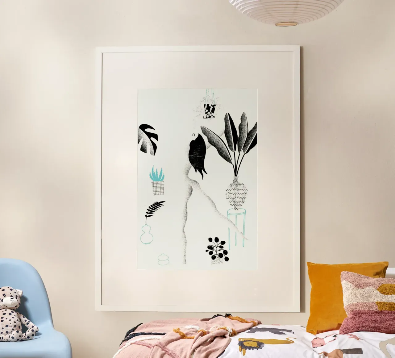 Me And The Plants poster with plastic frame by typealive