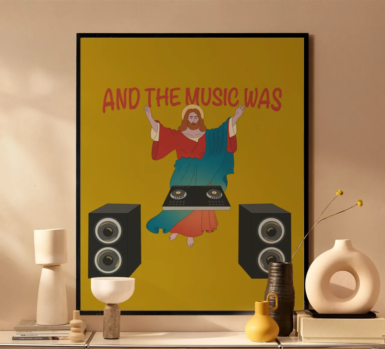 And the music was poster with wooden frame by pronzo