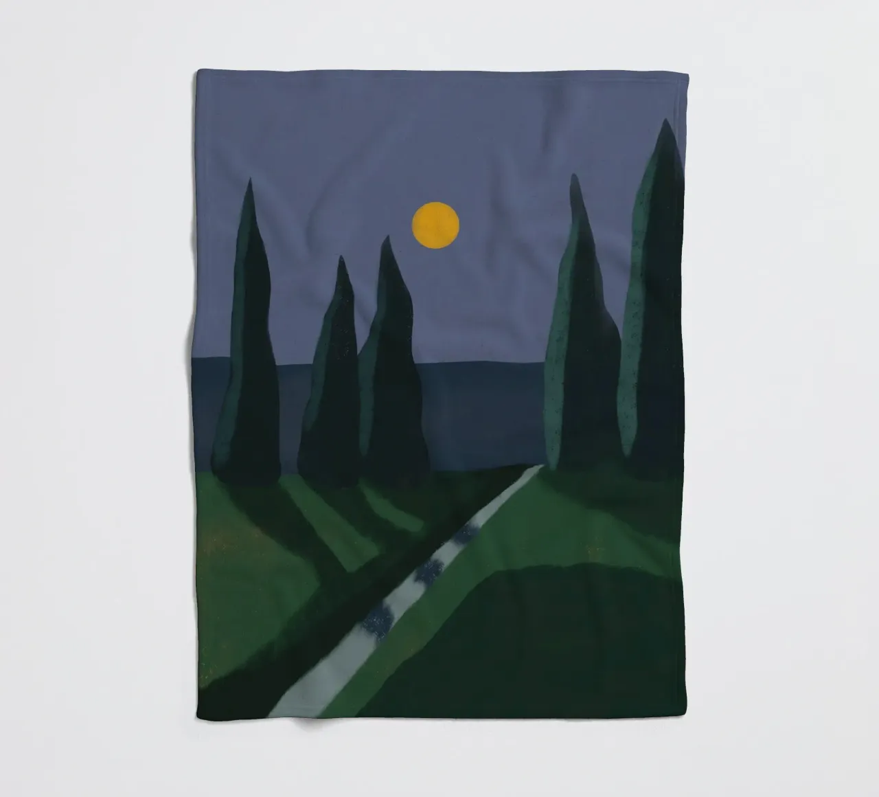 Mondlicht Schatten Fleecedecke von Little Dean