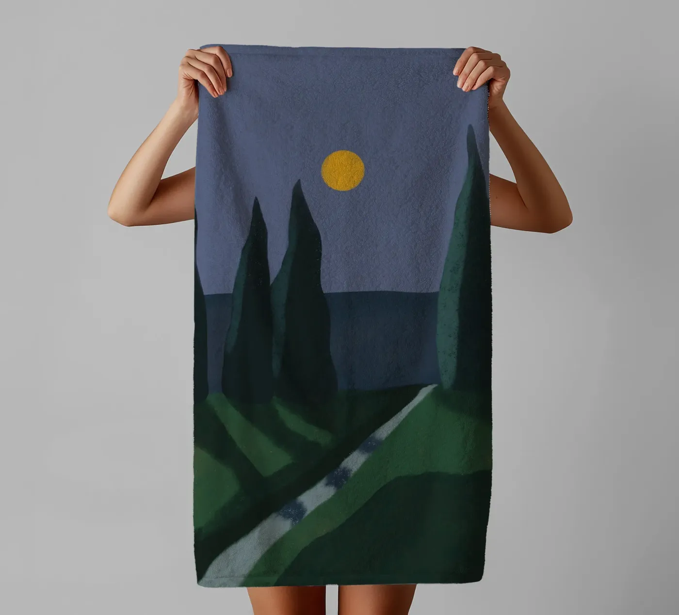 Schaduw van maanlicht badhanddoek van Little Dean