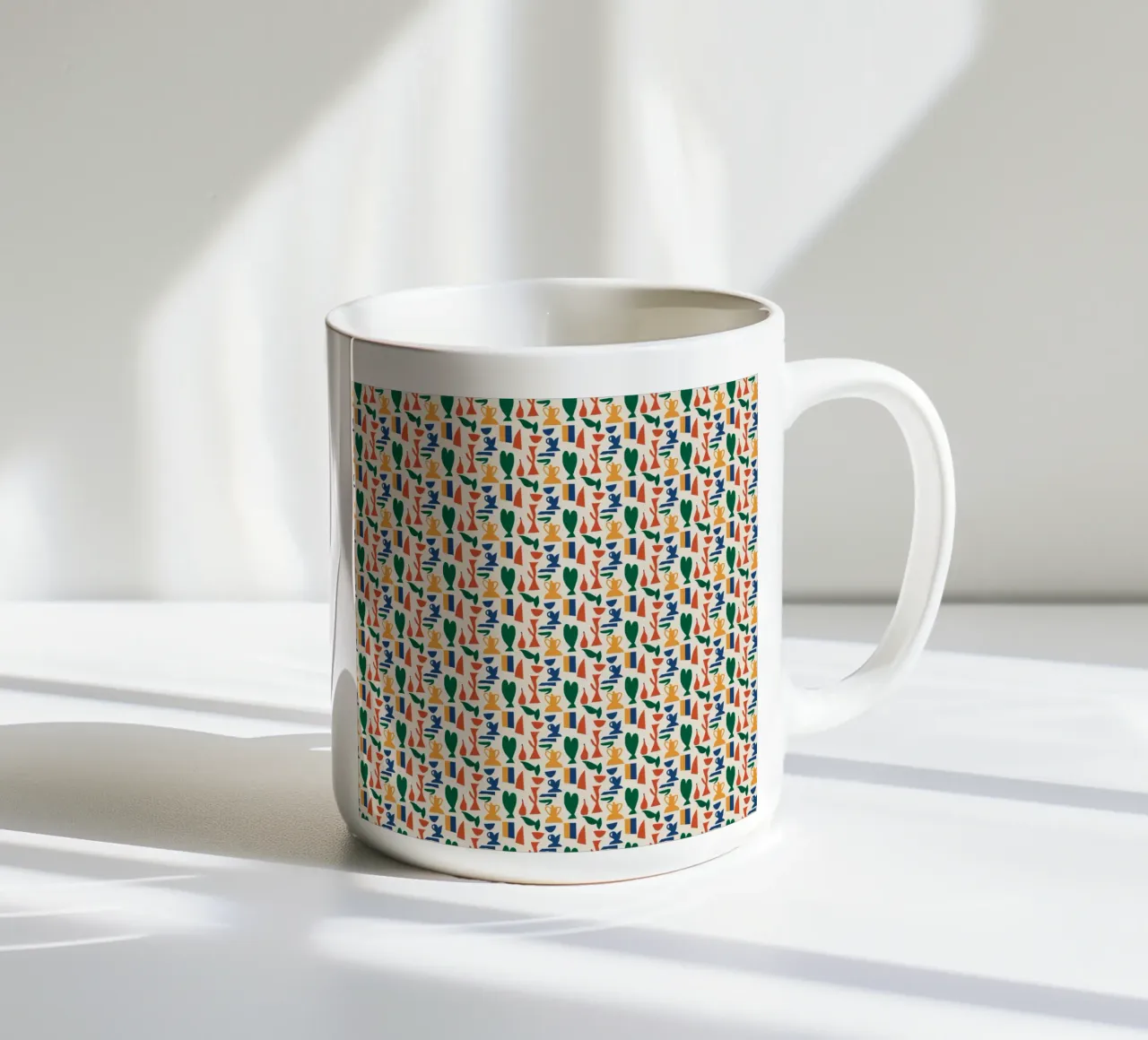 Vase seamless pattern ceramic mug by Little Dean