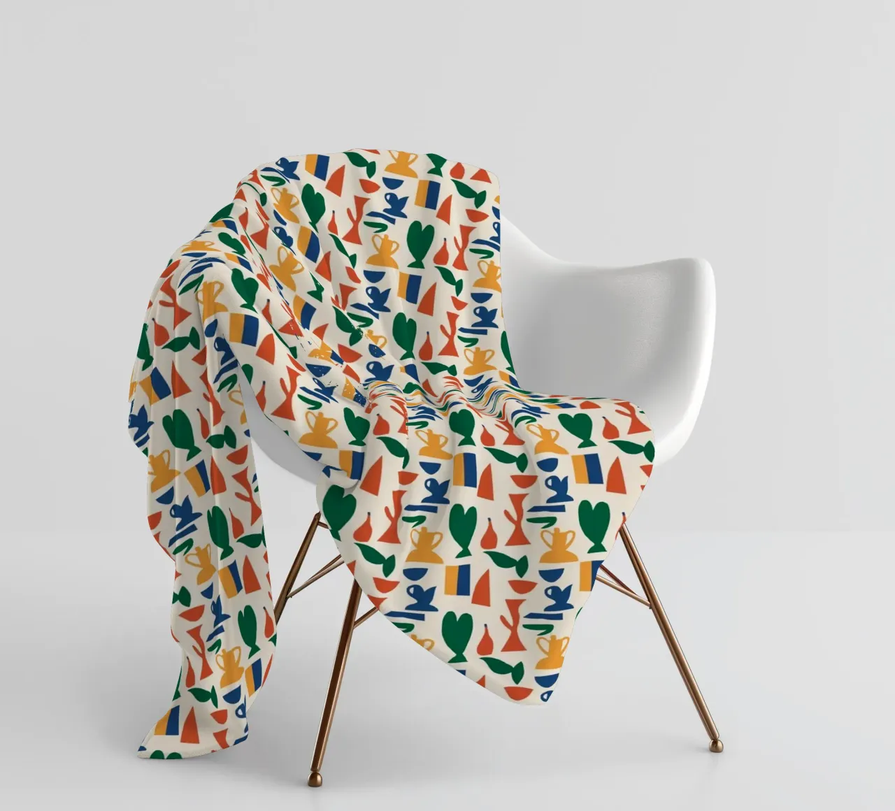 Vase seamless pattern fleece blanket by Little Dean