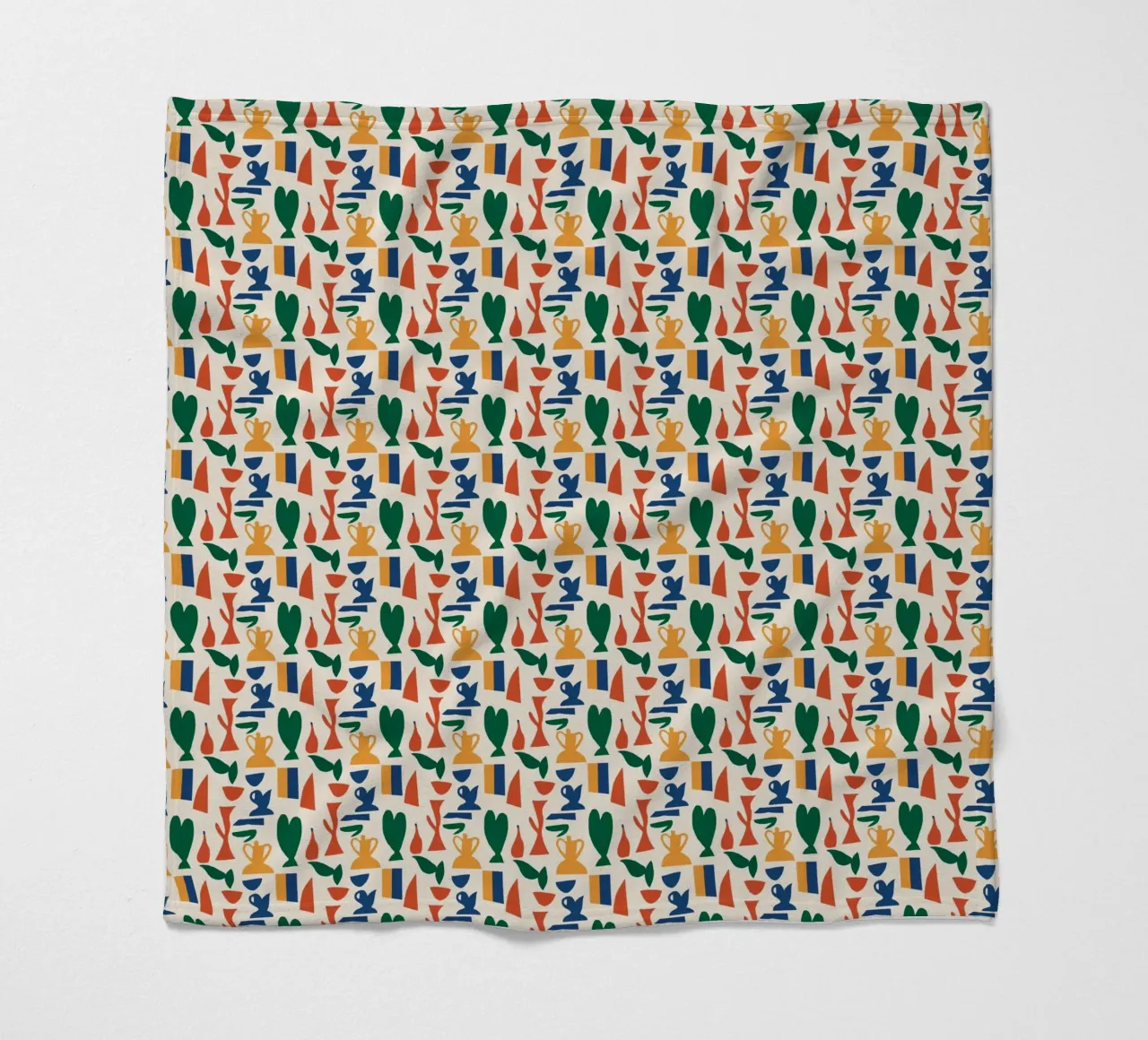 Vase seamless pattern fleece blanket by Little Dean