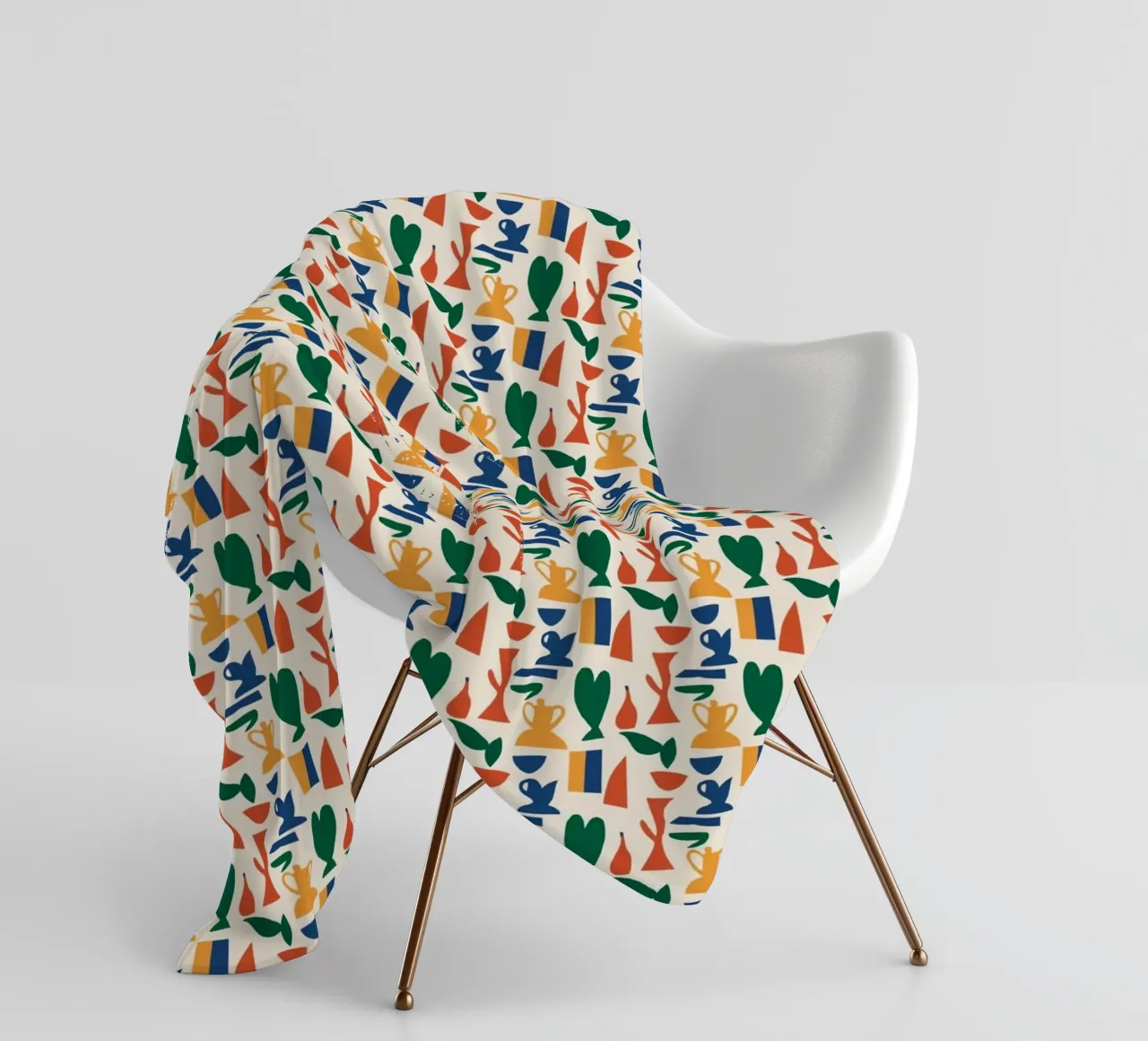 Vase seamless pattern fleece blanket by Little Dean