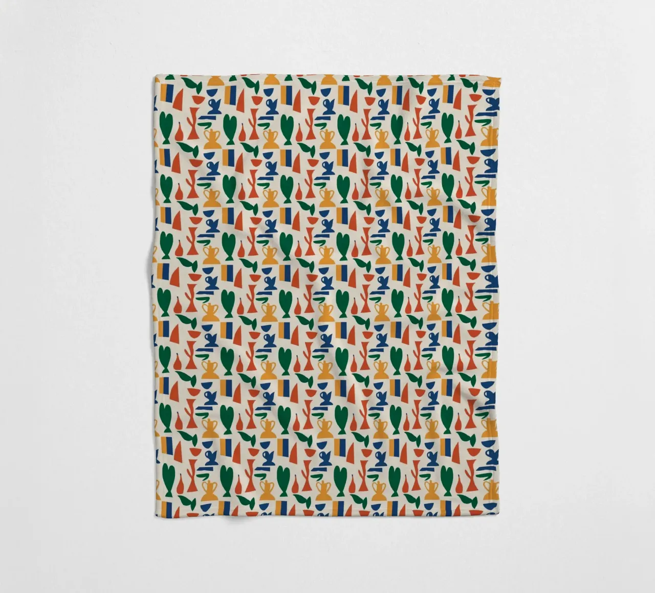 Vase seamless pattern fleece blanket by Little Dean