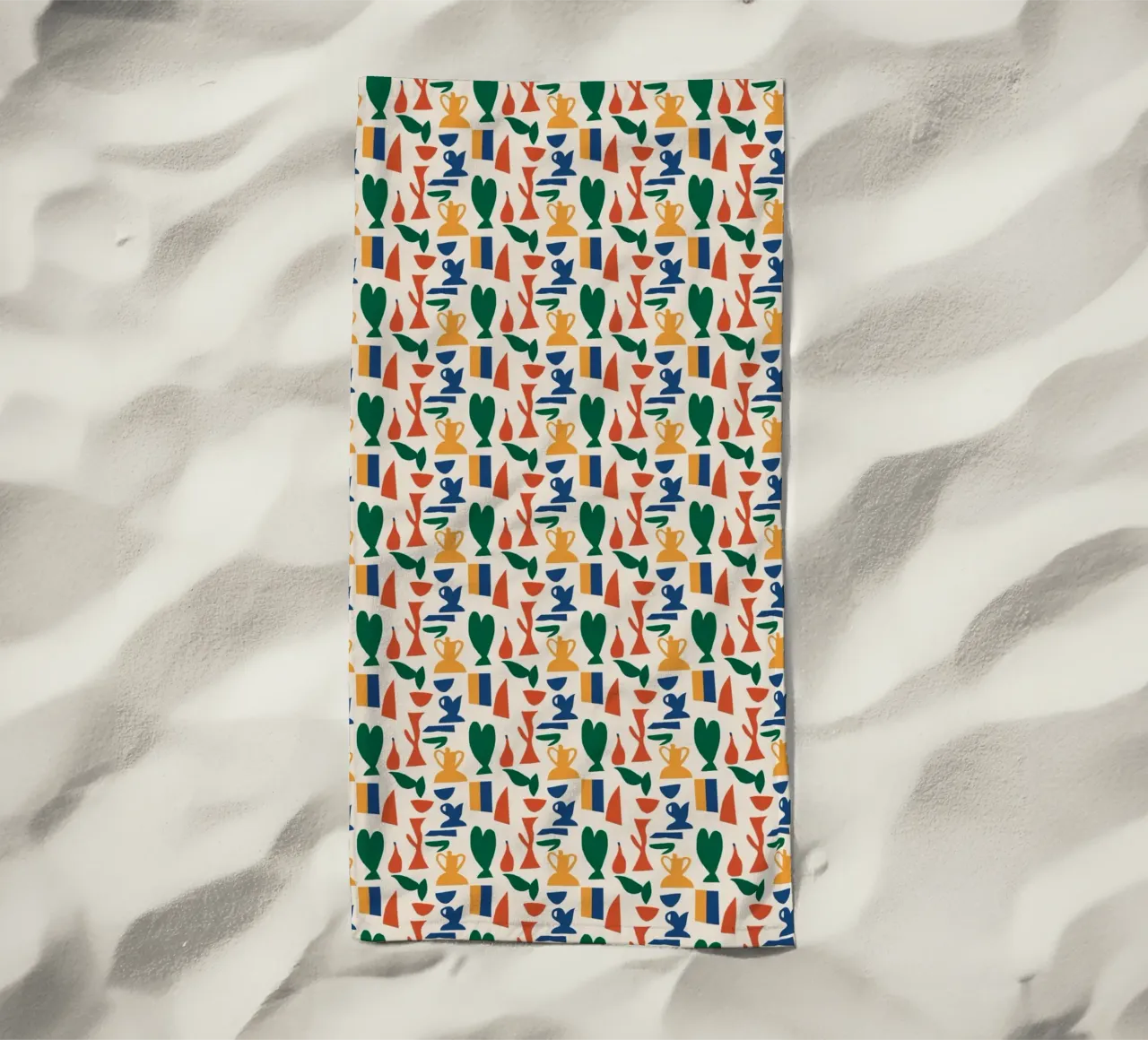 Vase seamless pattern beach towel by Little Dean