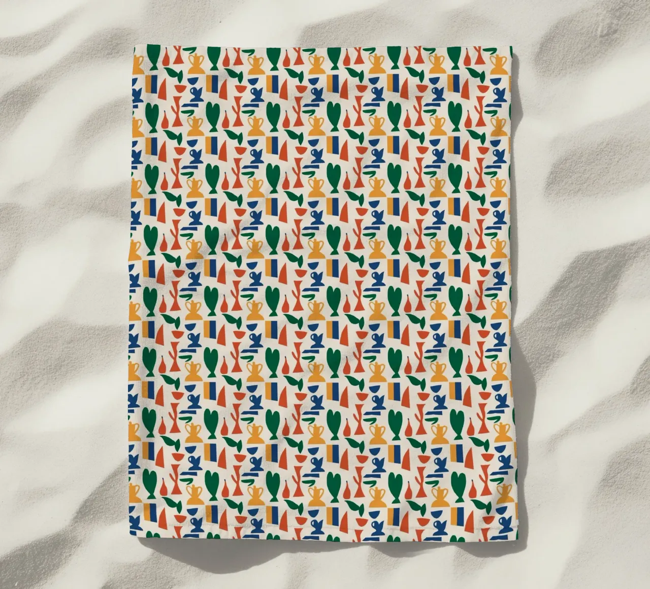 Vase seamless pattern beach towel by Little Dean