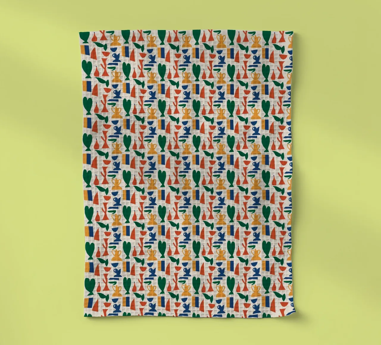 Vase seamless pattern tea towel by Little Dean