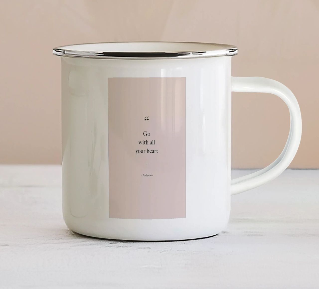 Go with All Your Heart tazza in smalto da Studio One