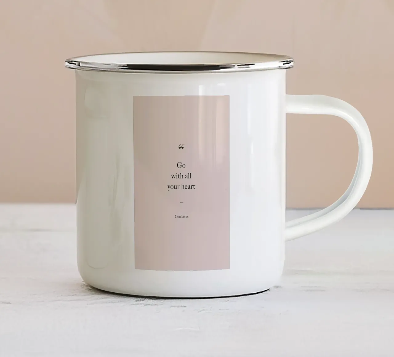 Go with All Your Heart mug en émail de Studio One