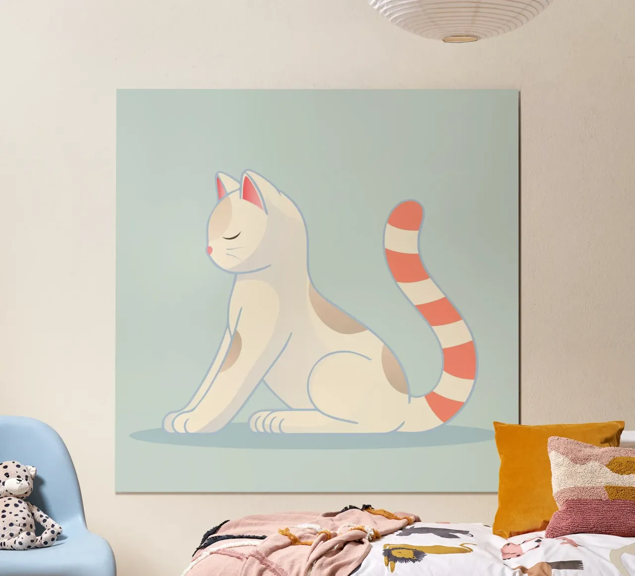 Katze in posizione yoga meditativa carta hahnemühle da namosh