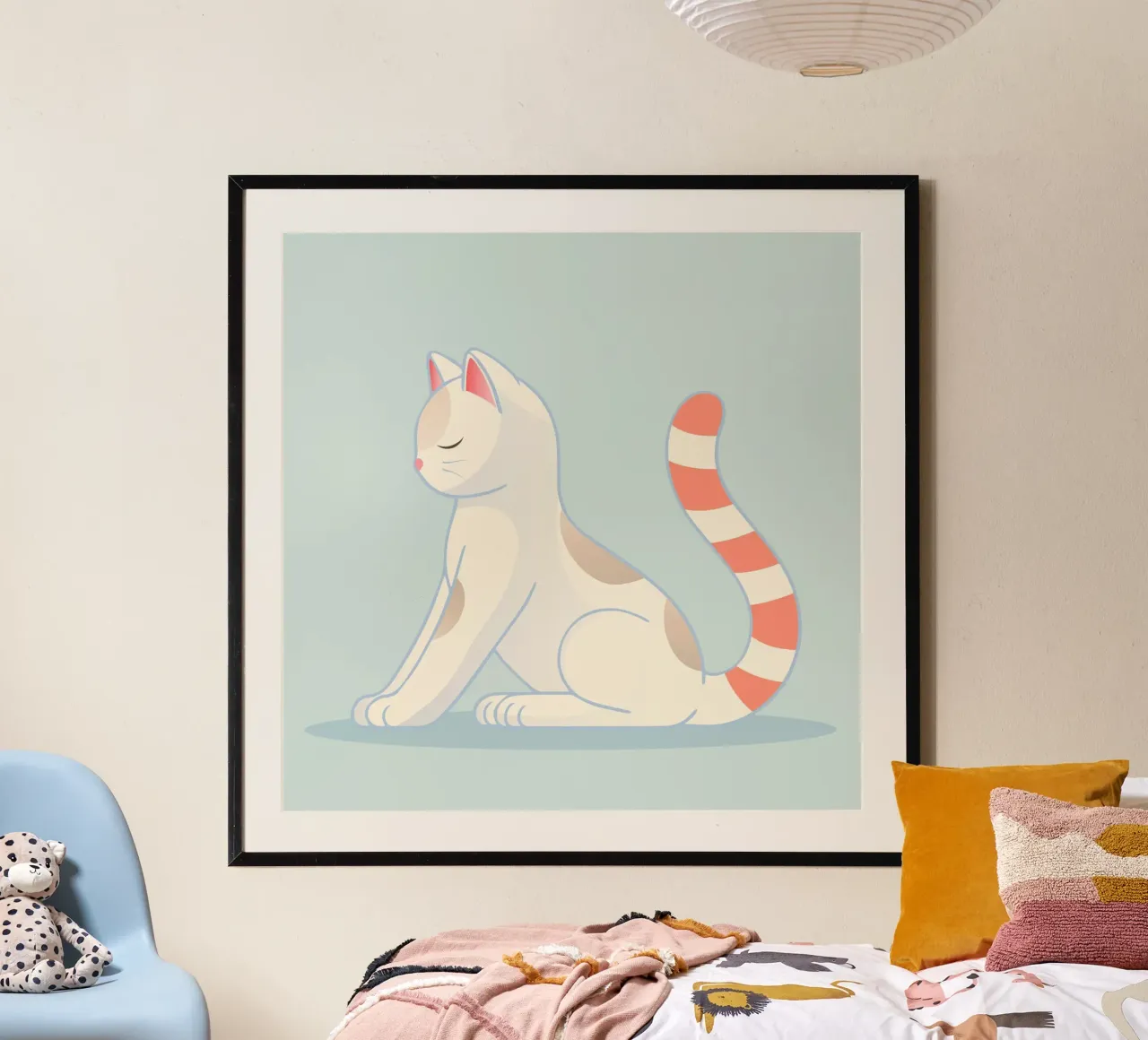Katze in posizione yoga meditativa carta hahnemühle da namosh