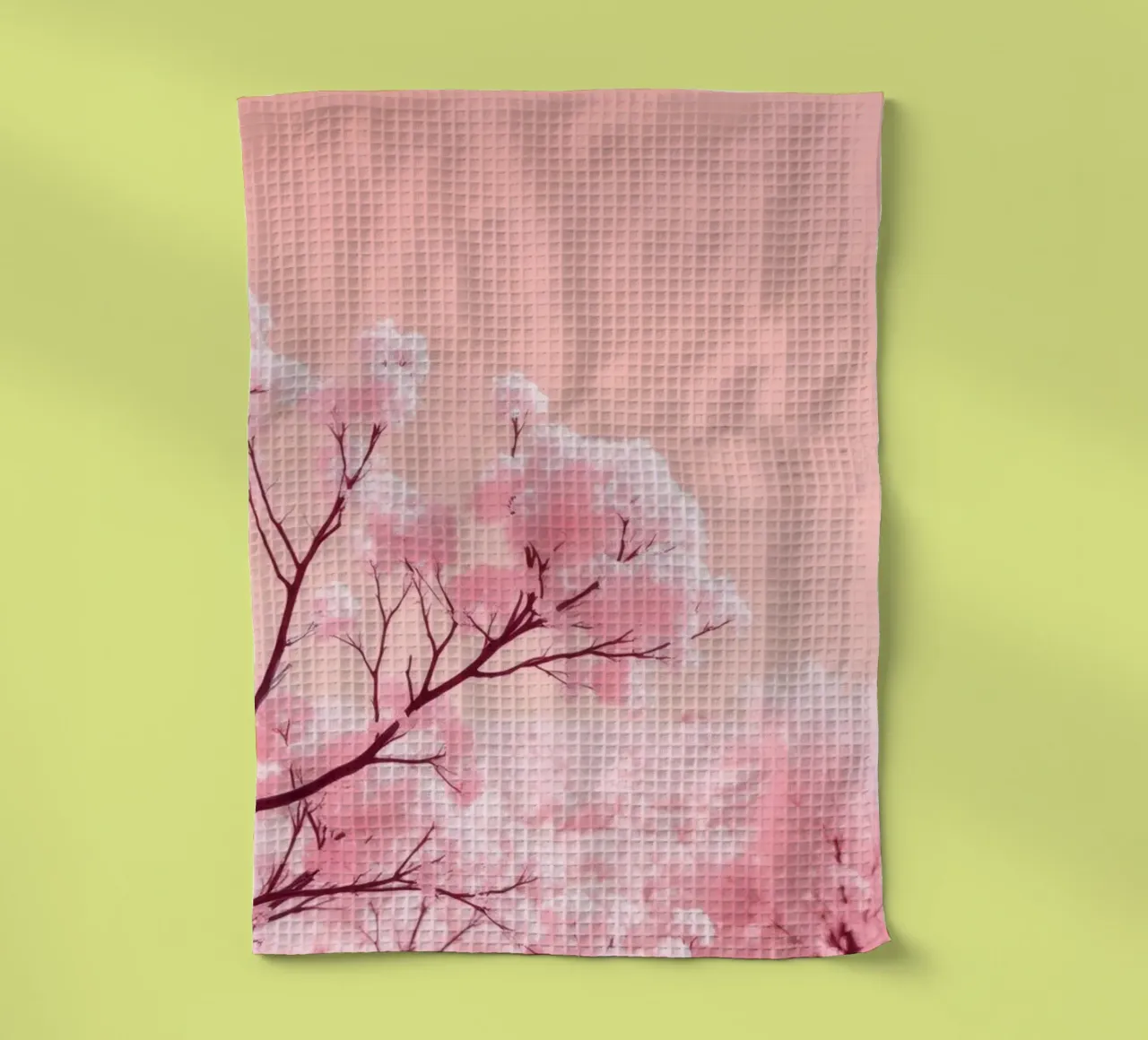 Alberi rosa in fiore sotto un cielo pastello canovaccio da cucina da DesignDoodle