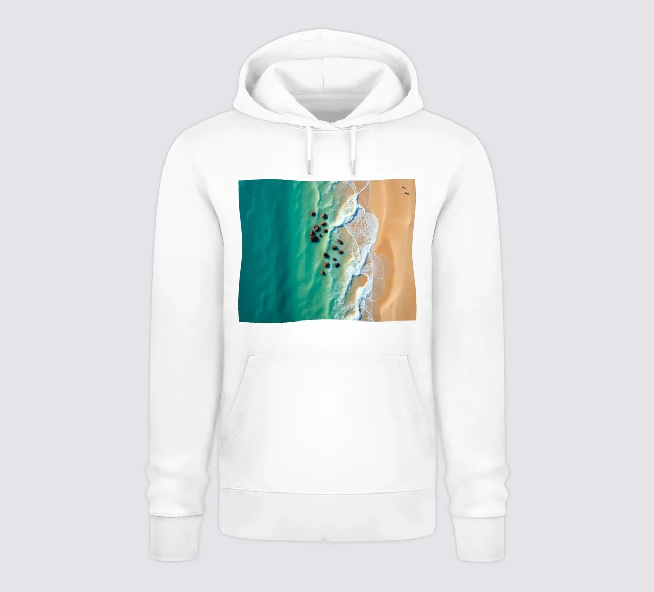 Splendido litorale con acqua limpida e turchese, spiaggia sabbiosa felpa con cappuccio da DesignDoodle