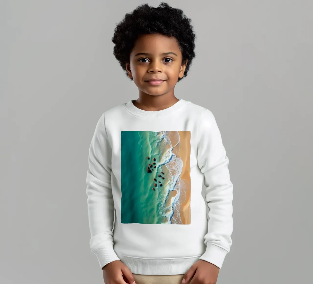 Splendido litorale con acqua limpida e turchese, spiaggia sabbiosa felpa bambino da DesignDoodle
