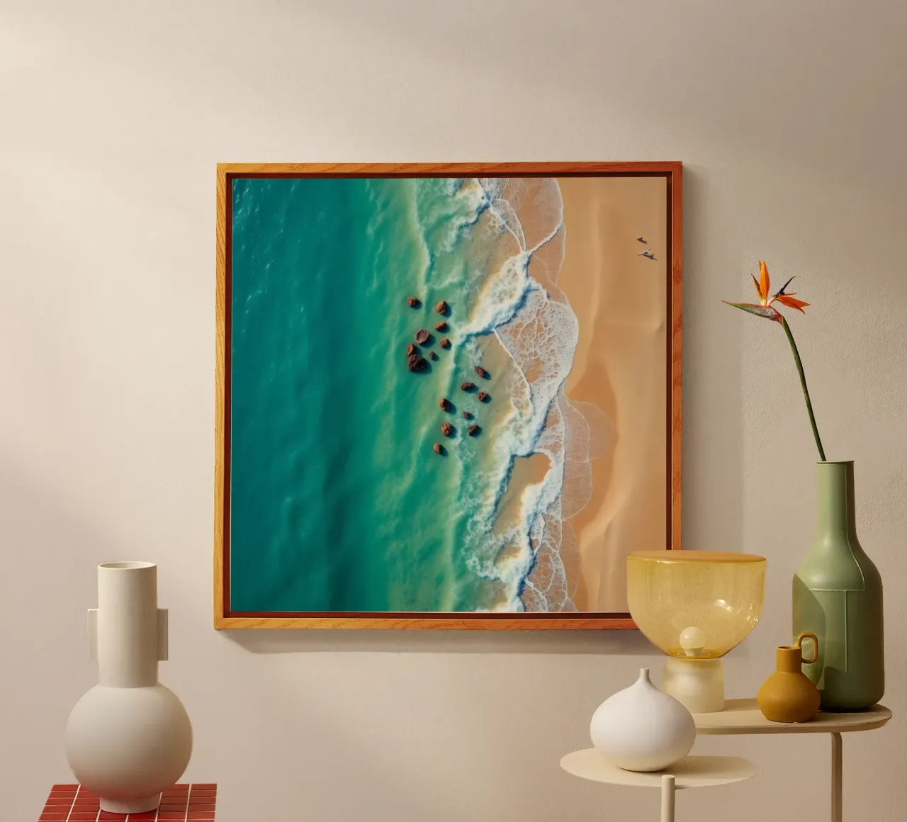 Splendido litorale con acqua limpida e turchese, spiaggia sabbiosa plexiglass da DesignDoodle