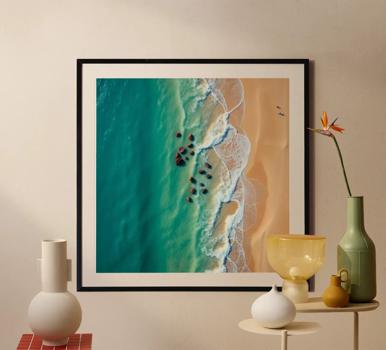 Splendido litorale con acqua limpida e turchese, spiaggia sabbiosa carta hahnemühle da DesignDoodle