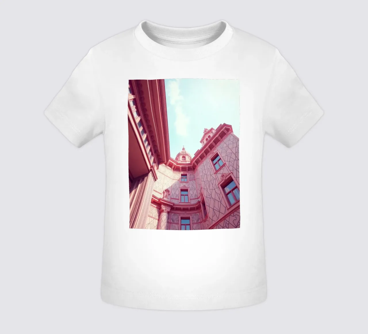 Stunning pink architecture intricate design details baby t-shirt by DesignDoodle
