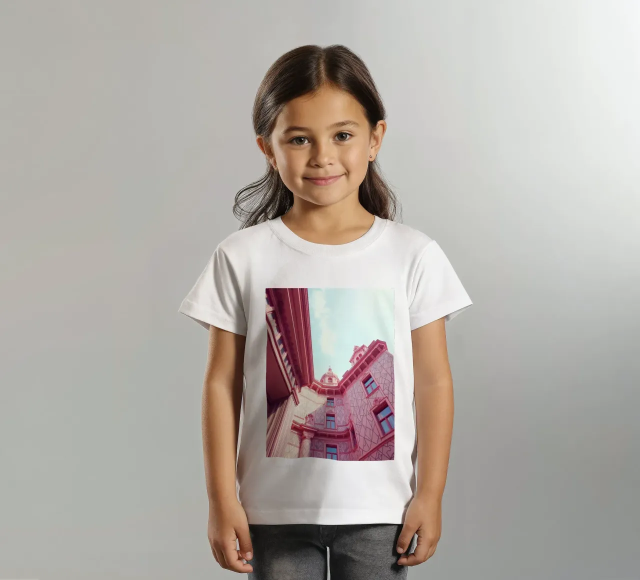 Stunning pink architecture intricate design details kids t-shirt by DesignDoodle