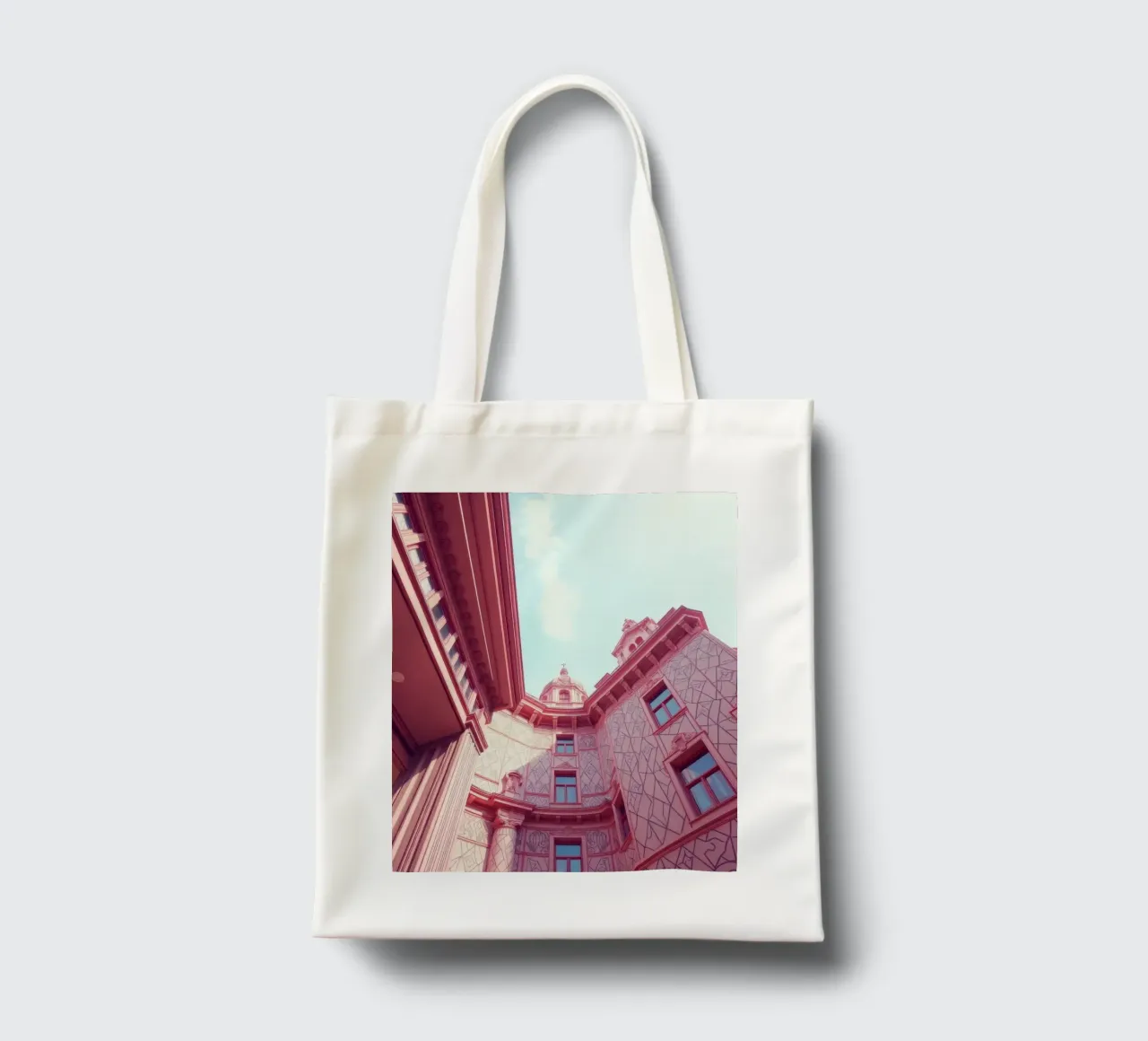 Stunning pink architecture intricate design details tote bag by DesignDoodle