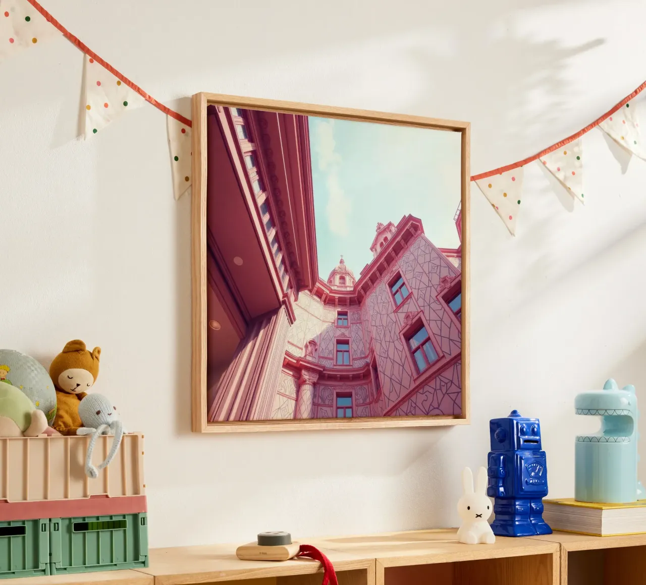 Stunning pink architecture intricate design details canvas by DesignDoodle