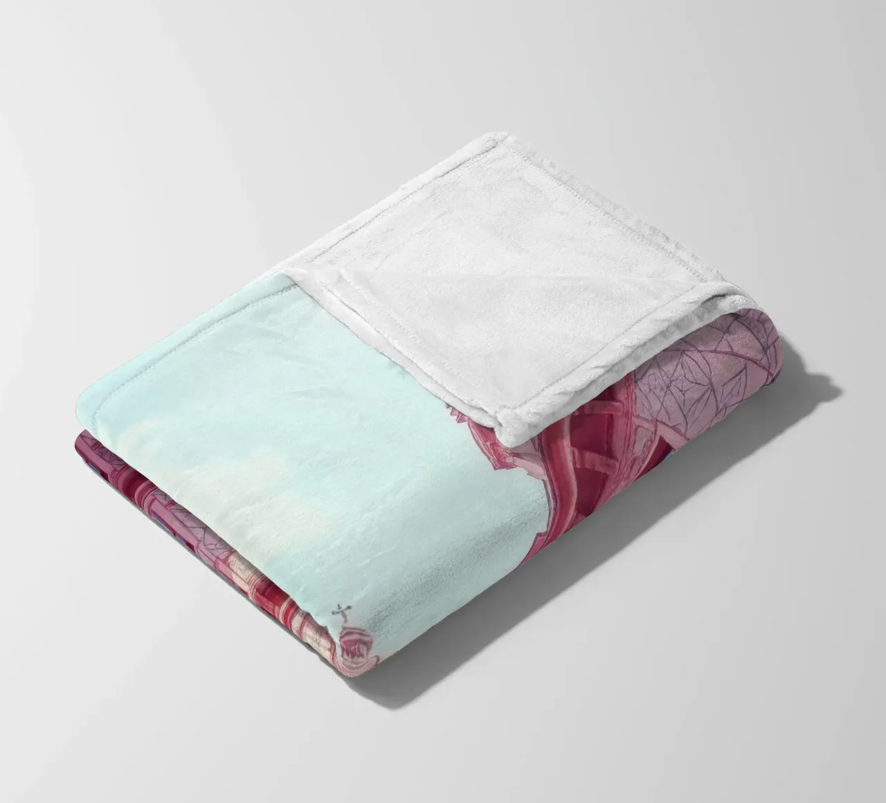 Stunning pink architecture intricate design details fleece blanket by DesignDoodle