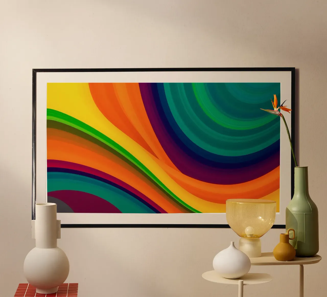 Colorful abstract patterns create a vibrant artwork hahnemühle by DesignDoodle